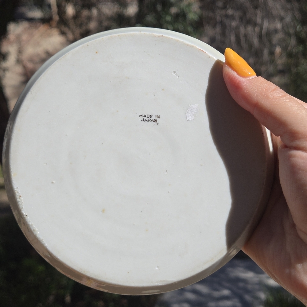 Antique Porcelain Made In Japan Tree In The Meadow Trinket Dish Catchall Japan - Picture 4 of 17